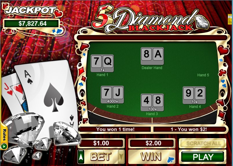 5 Diamond Blackjack Scratch Game